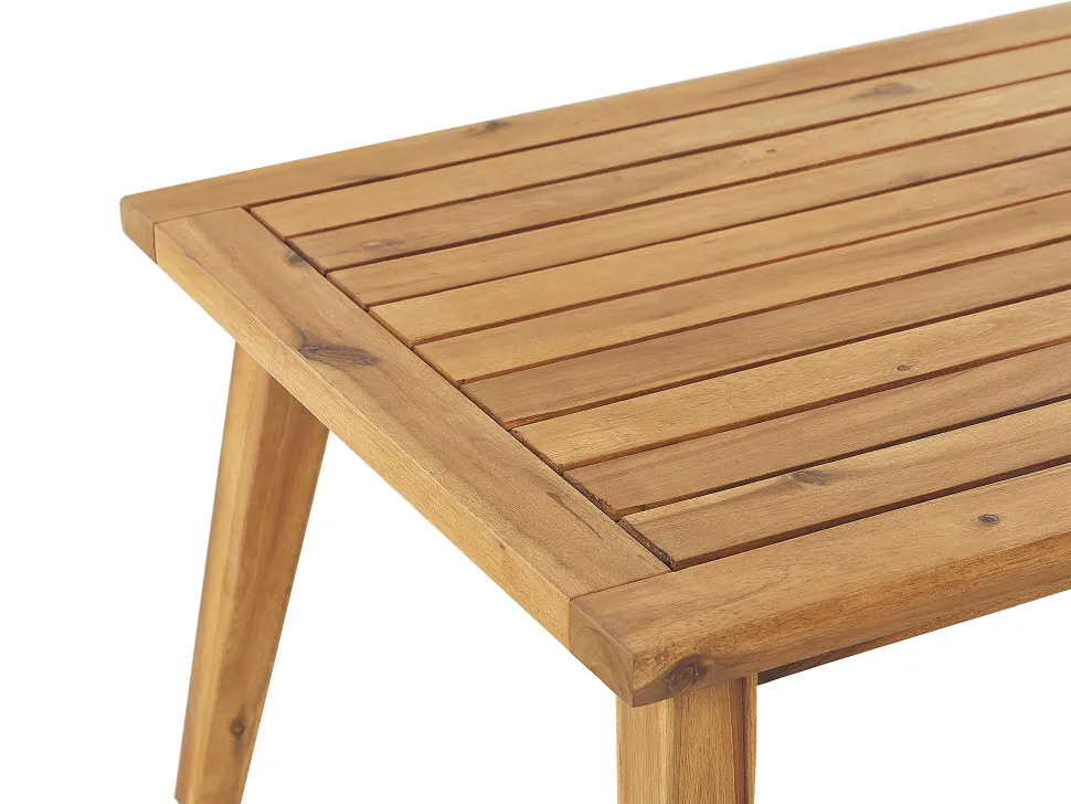 Lounge Set Akazienholz Hellbraun / Dunkelblau 4-Sitzer Auflagen Cremeweis Merano Ii