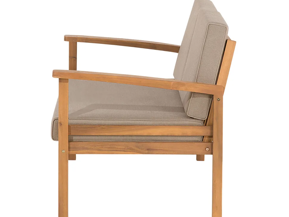 Lounge Set Akazienholz Hellbraun 4-Sitzer Auflagen Taupe Manila