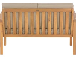 Lounge Set Akazienholz Hellbraun 4-Sitzer Auflagen Taupe Manila