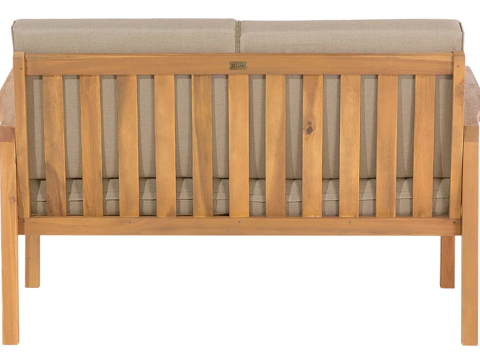 Lounge Set Akazienholz Hellbraun 4-Sitzer Auflagen Taupe Manila