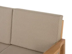 Lounge Set Akazienholz Hellbraun 4-Sitzer Auflagen Taupe Manila