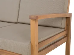 Lounge Set Akazienholz Hellbraun 4-Sitzer Auflagen Taupe Manila
