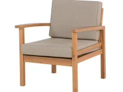 Lounge Set Akazienholz Hellbraun 4-Sitzer Auflagen Taupe Manila