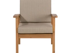 Lounge Set Akazienholz Hellbraun 4-Sitzer Auflagen Taupe Manila