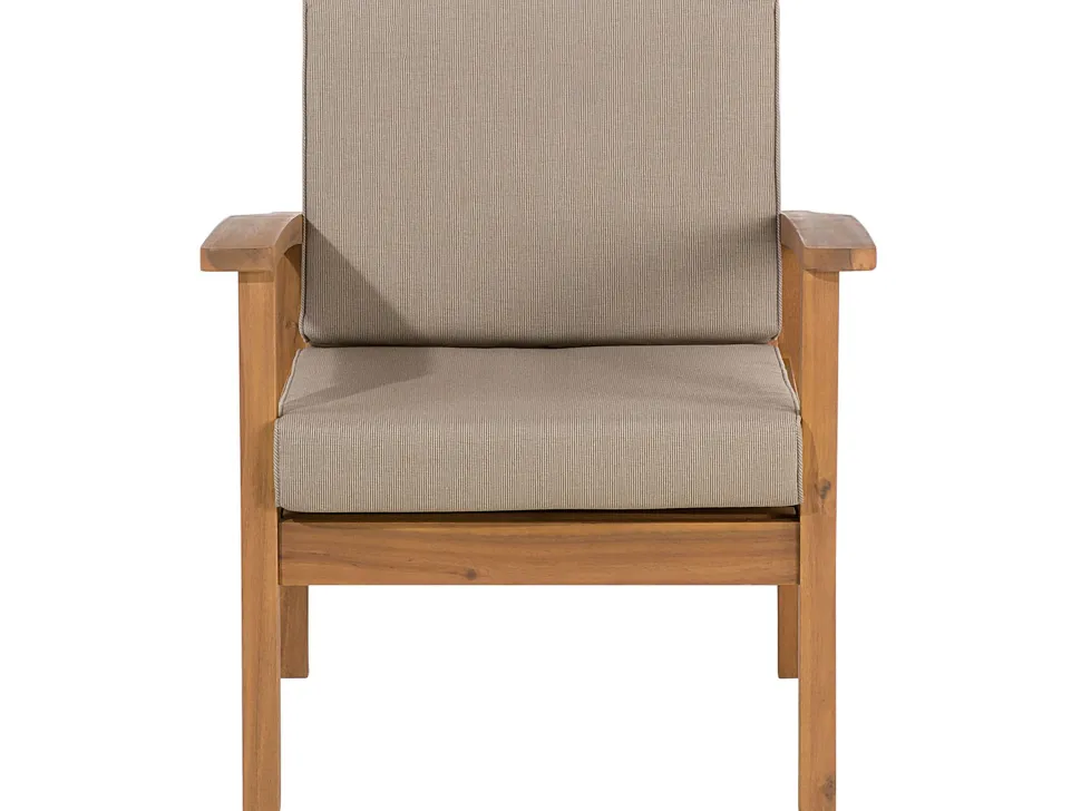 Lounge Set Akazienholz Hellbraun 4-Sitzer Auflagen Taupe Manila