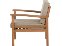 Lounge Set Akazienholz Hellbraun 4-Sitzer Auflagen Taupe Manila