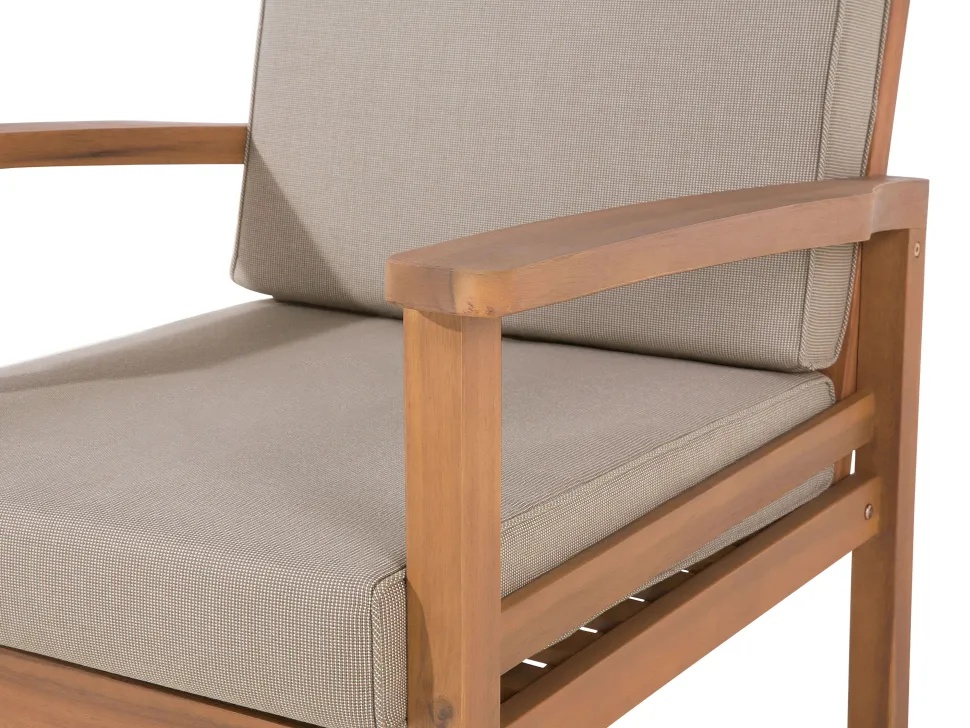 Lounge Set Akazienholz Hellbraun 4-Sitzer Auflagen Taupe Manila