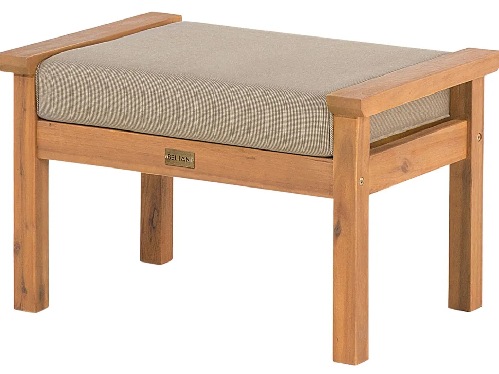 Lounge Set Akazienholz Hellbraun 4-Sitzer Auflagen Taupe Manila