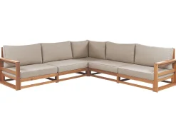 Lounge Set Akazienholz Hellbraun 5-Sitzer Modular Auflagen Taupe Timor Ii