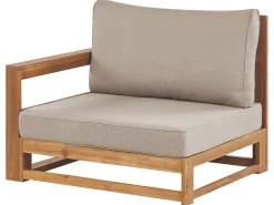 Lounge Set Akazienholz Hellbraun 5-Sitzer Modular Auflagen Taupe Timor Ii