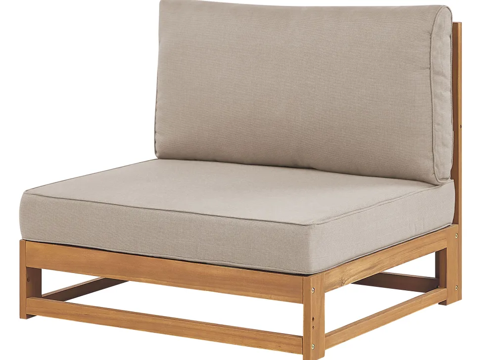 Lounge Set Akazienholz Hellbraun 5-Sitzer Modular Auflagen Taupe Timor Ii