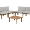 Lounge Set Akazienholz Hellbraun 4-Sitzer Modular Auflagen Hellgrau Frascati