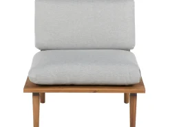 Lounge Set Akazienholz Hellbraun 4-Sitzer Modular Auflagen Hellgrau Frascati