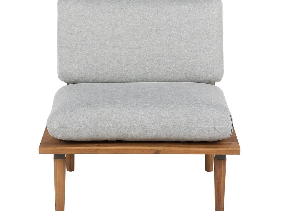 Lounge Set Akazienholz Hellbraun 4-Sitzer Modular Auflagen Hellgrau Frascati