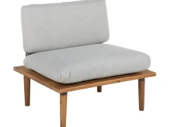 Lounge Set Akazienholz Hellbraun 4-Sitzer Modular Auflagen Hellgrau Frascati