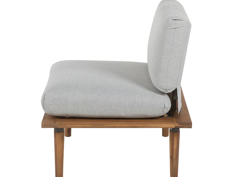 Lounge Set Akazienholz Hellbraun 4-Sitzer Modular Auflagen Hellgrau Frascati