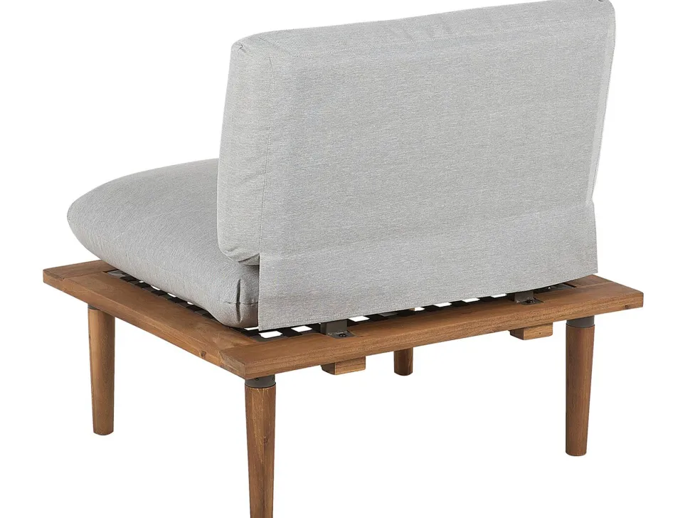 Lounge Set Akazienholz Hellbraun 4-Sitzer Modular Auflagen Hellgrau Frascati