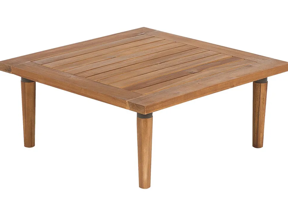 Lounge Set Akazienholz Hellbraun 4-Sitzer Modular Auflagen Hellgrau Frascati