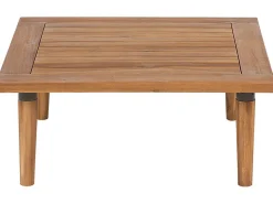 Lounge Set Akazienholz Hellbraun 4-Sitzer Modular Auflagen Hellgrau Frascati