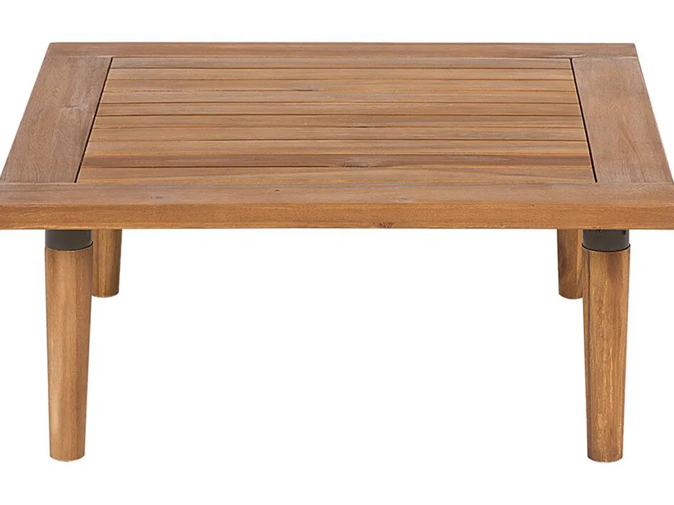Lounge Set Akazienholz Hellbraun 4-Sitzer Modular Auflagen Hellgrau Frascati