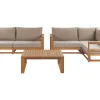 Lounge Set Akazienholz Hellbraun 4-Sitzer Modular Auflagen Taupe Timor Ii