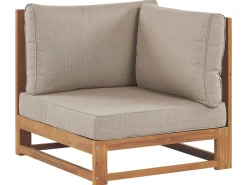Lounge Set Akazienholz Hellbraun 4-Sitzer Modular Auflagen Taupe Timor Ii