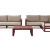 Lounge Set Akazienholz Mahagonibraun 4-Sitzer Modular Auflagen Taupe Timor Ii