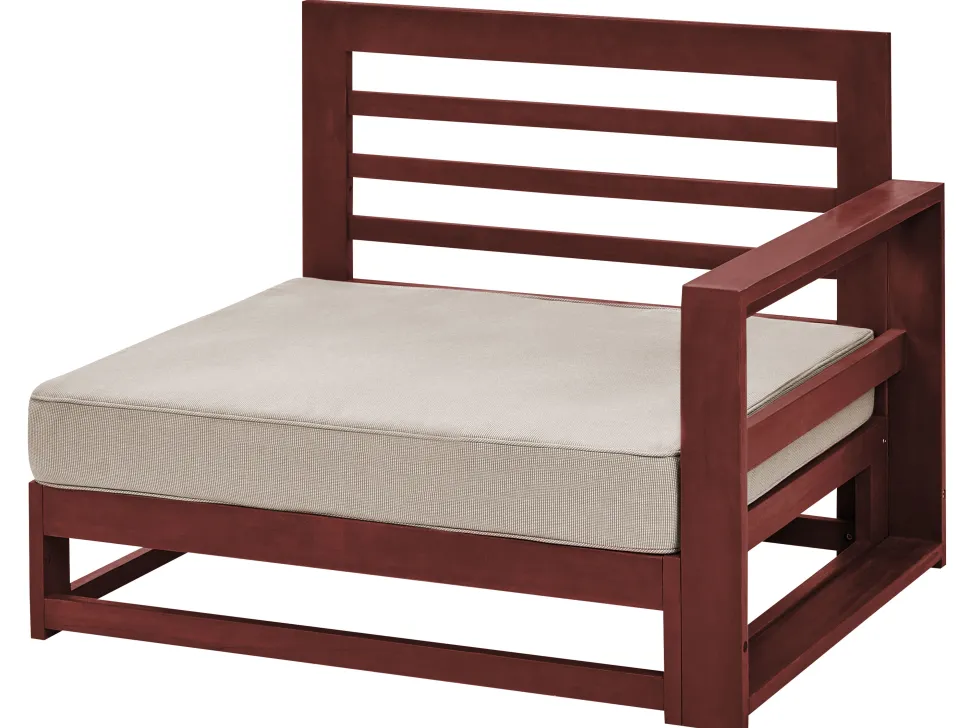 Lounge Set Akazienholz Mahagonibraun 4-Sitzer Rechtsseitig Modular Auflagen Taupe Timor Ii