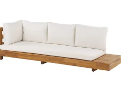 Lounge Set Akazienholz 5-Sitzer Auflagen Rechtseitig Cremeweis Marettimo