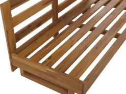 Lounge Set Akazienholz 5-Sitzer Auflagen Rechtseitig Cremeweis Marettimo