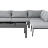 Lounge Set Aluminium Grau / Schwarz 6-Sitzer Auflagen Grau Forano