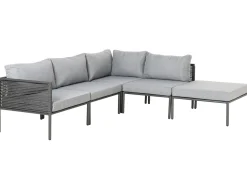 Lounge Set Aluminium Grau / Schwarz 6-Sitzer Auflagen Grau Forano