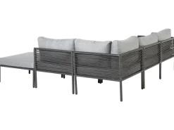 Lounge Set Aluminium Grau / Schwarz 6-Sitzer Auflagen Grau Forano