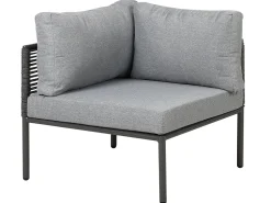 Lounge Set Aluminium Grau / Schwarz 6-Sitzer Auflagen Grau Forano
