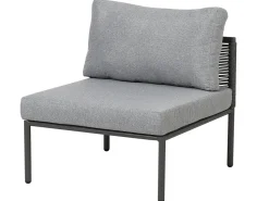Lounge Set Aluminium Grau / Schwarz 6-Sitzer Auflagen Grau Forano