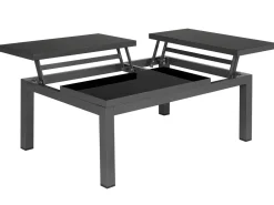 Lounge Set Aluminium Grau / Schwarz 6-Sitzer Auflagen Grau Forano