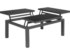 Lounge Set Aluminium Grau / Schwarz 6-Sitzer Auflagen Grau Forano