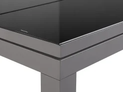 Lounge Set Aluminium Grau / Schwarz 6-Sitzer Auflagen Grau Forano