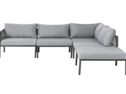 Lounge Set Aluminium Grau / Schwarz 6-Sitzer Auflagen Grau Forano