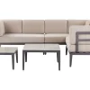 Lounge Set Aluminium Grau 6-Sitzer Linksseitig Modular Auflagen Beige Rima Iii