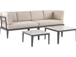 Lounge Set Aluminium Grau 6-Sitzer Linksseitig Modular Auflagen Beige Rima Iii