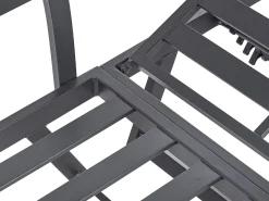 Lounge Set Aluminium Schwarz 5-Sitzer Modular Auflagen Dunkelgrau Coccorino