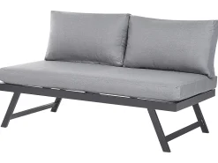 Lounge Set Aluminium Schwarz 5-Sitzer Modular Auflagen Dunkelgrau Coccorino
