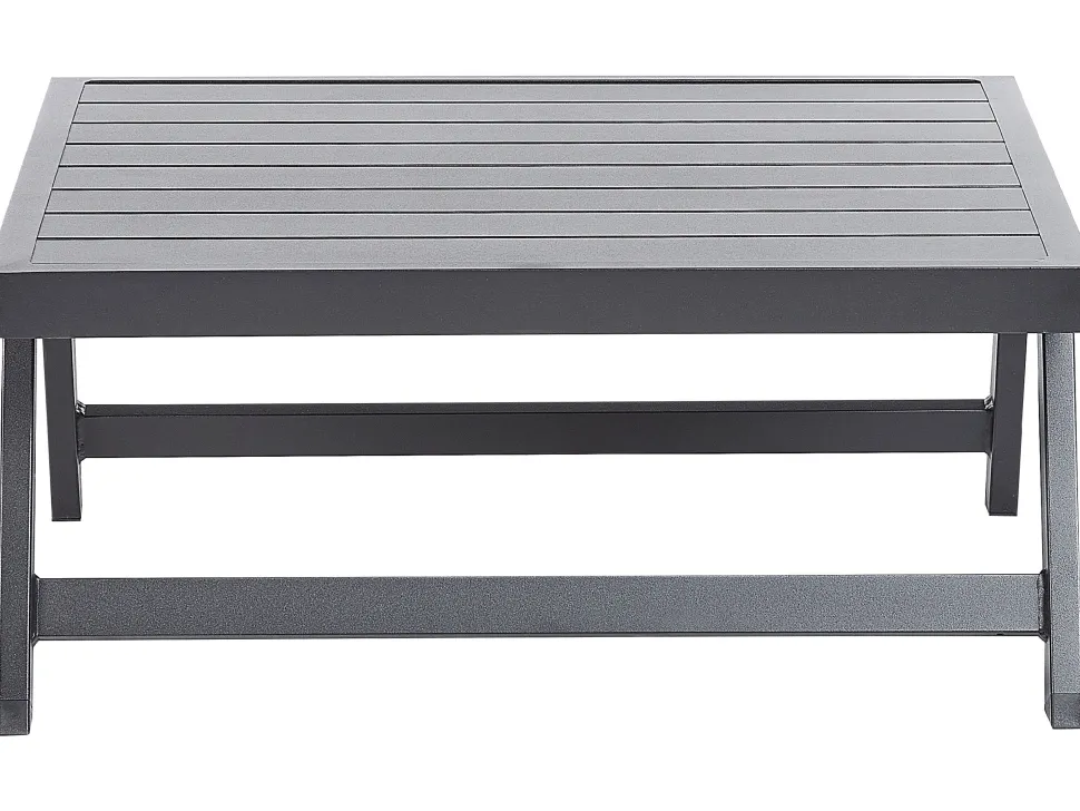 Lounge Set Aluminium Schwarz 5-Sitzer Modular Auflagen Dunkelgrau Coccorino