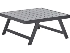 Lounge Set Aluminium Schwarz 5-Sitzer Modular Auflagen Dunkelgrau Coccorino