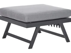 Lounge Set Aluminium Schwarz 5-Sitzer Modular Auflagen Dunkelgrau Coccorino