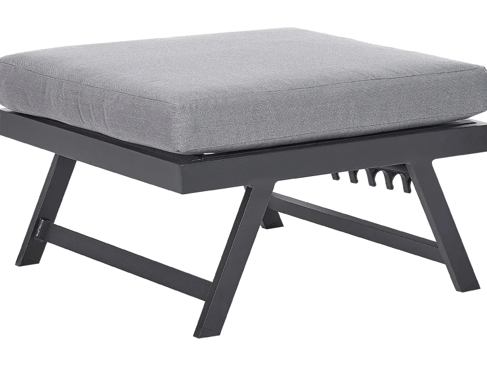 Lounge Set Aluminium Schwarz 5-Sitzer Modular Auflagen Dunkelgrau Coccorino