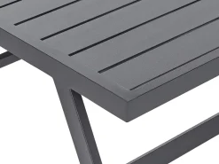 Lounge Set Aluminium Schwarz 5-Sitzer Modular Auflagen Dunkelgrau Coccorino