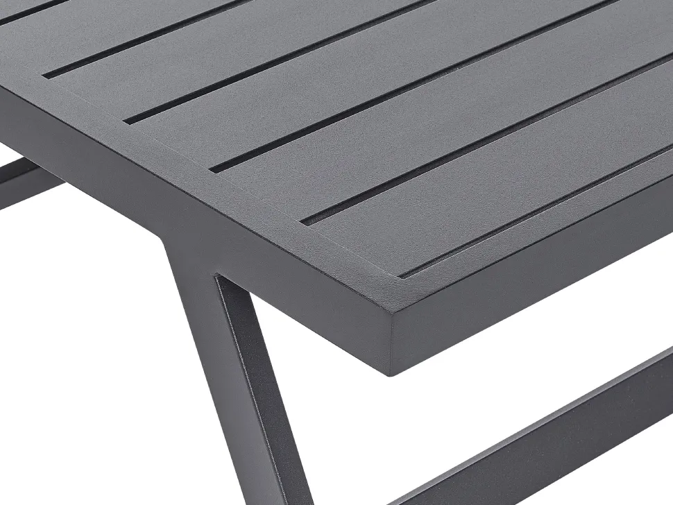 Lounge Set Aluminium Schwarz 5-Sitzer Modular Auflagen Dunkelgrau Coccorino
