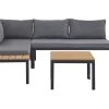 Lounge Set Aluminium Schwarz 4-Sitzer Modular Auflagen Grau Pienza